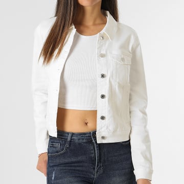 Vero Moda - Giacca Jeans Crop Soya Donna Bianco