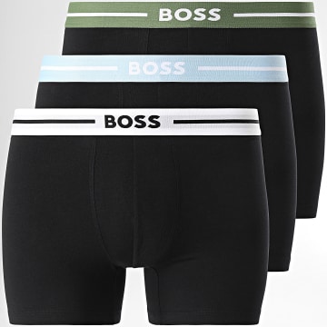 BOSS - Confezione da 3 boxer in grassetto 50514962 Nero Bianco Azzurro Verde Khaki