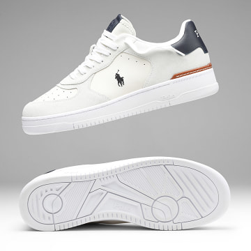 Polo Ralph Lauren - Zapatillas Masters Court Bianco Negro Azul Marino ...