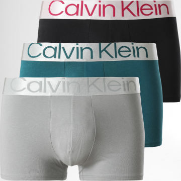 Calvin Klein - Set di 3 boxer NB3130A Nero Grigio Blu Petrolio