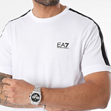 EA7 Emporio Armani - 3DPT35-PJ02Z Camiseta de rayas blanca