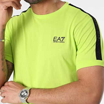 EA7 Emporio Armani - 3DPT35-PJ02Z Maglietta a righe verde lime