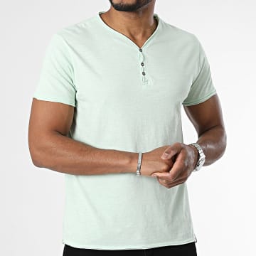 La Maison Blaggio - Camiseta cuello tunecino verde claro