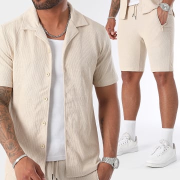 LBO - Shirt met korte mouwen en joggingbroek 0191 beige