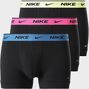 Nike - Set di 3 boxer KE1008 Nero Blu Rosa Giallo