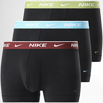 Nike - Set De 3 Boxers KE1008 Negro Verde Celeste Burdeos