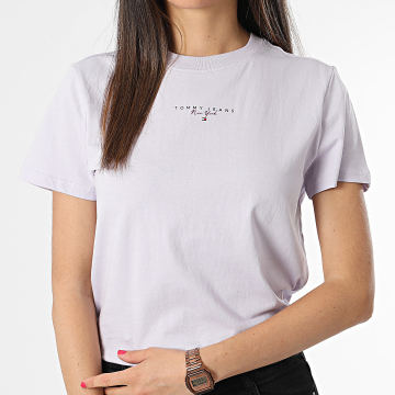Tommy Jeans - Tee Shirt Femme Essential Logo 7828 Violet