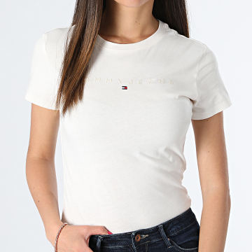Tommy Jeans - Tee Shirt Femme Tonal Linear 7827 Beige