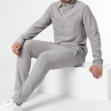 Uniplay - Conjunto de sobrecamisa y pantalón de chándal gris