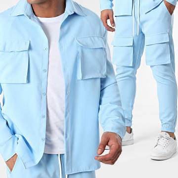 Uniplay - Set di maglia over e pantaloni cargo blu chiaro