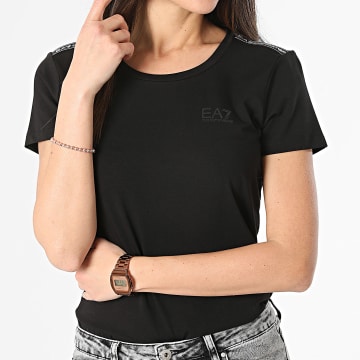 EA7 Emporio Armani - 3DTT44-TJ6SZ Camiseta de rayas negra para mujer