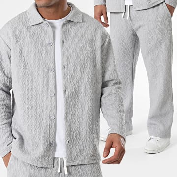 Ikao - Set camicia e pantaloni grigi a maniche lunghe