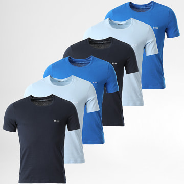 BOSS - Lot De 6 Tee Shirts Classic 50515002 Bleu Clair Bleu Roi Bleu Marine