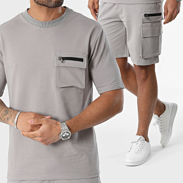 Classic Series - Set di maglietta tascabile e pantaloncini cargo di colore grigio