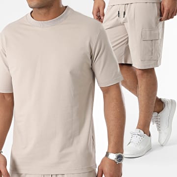 Classic Series - Conjunto de camiseta Taupe y pantalón corto Cargo