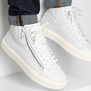 Calvin Klein - Sneakers High Top Allacciate Con Zip 1476 Triple White
