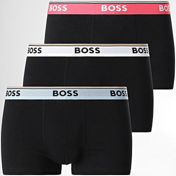 BOSS - Pack de 3 Power Boxers 50514928 Negro Blanco Rosa Celeste