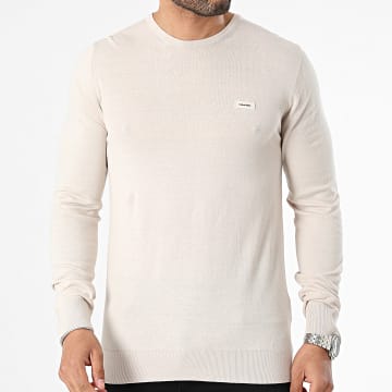 Calvin Klein - Felpa girocollo in cotone e seta 3159 Beige