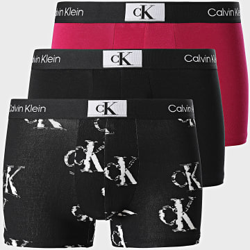 Calvin Klein - Set di 3 boxer 1996 NB3528E nero viola