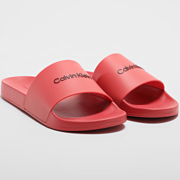 Calvin Klein - Claquettes Pool Slide Rubber 0455 Rouge