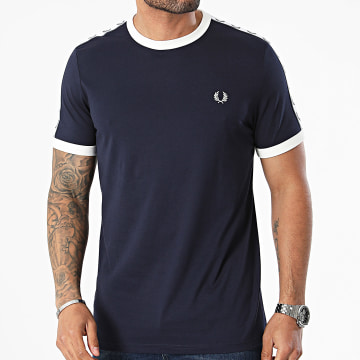 Fred Perry - Tee Shirt A Bandes Taped Ringer M4620 Bleu Marine