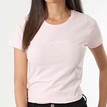 Pepe Jeans - Camiseta Slim Mujer New Virginia Rosa