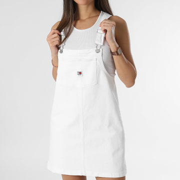 Tommy Jeans - Robe Salopette Femme Pinafore 7680 Blanc