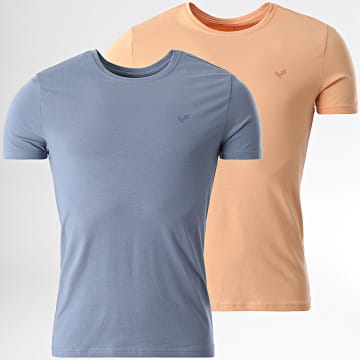 Kaporal - Lot De 2 Tee Shirts Essentiel RIFTM11 Orange Bleu
