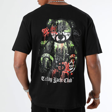 Teddy Yacht Club - Oversize Tee Shirt Large Acid Dripping 2 Negro