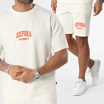 Armita - Conjunto de camiseta y pantalón corto de jogging beige