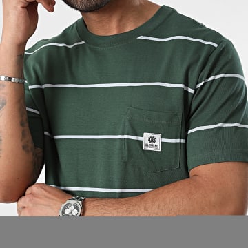 Element - Camiseta de rayas Basic Pocket Verde oscuro