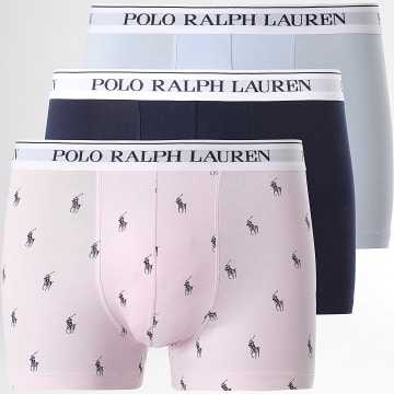 Polo Ralph Lauren - Lot De 3 Boxers Noir Rose Bleu Clair
