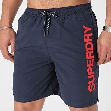 Superdry - Pantaloncini da bagno Sport Graphic 17 M3010236A Blu Navy Rosso