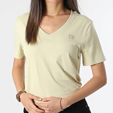 Calvin Klein - Camiseta de mujer con cuello en V 2560 Verde claro
