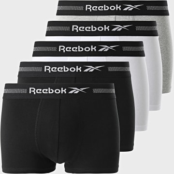 Reebok - Set di 5 boxer 15013 nero bianco grigio erica