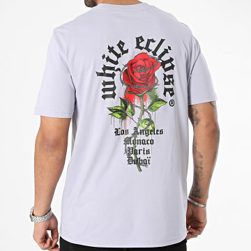 Luxury Lovers - Tee Shirt Oversize Roses Barbed Lavande