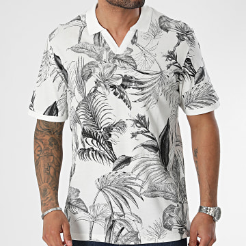 Jack And Jones - Polo Manches Courtes Guru Blanc Floral