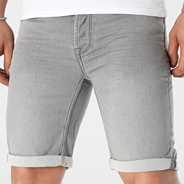 Only And Sons - Regular Fit Ply Jeans Shorts Gris