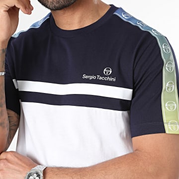 Sergio Tacchini - Camiseta Gradiente 40538 Azul Marino Blanca