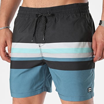Billabong - Pantalones cortos de baño All Day Htr Stripes EBYJV00130 Negro Gris Azul
