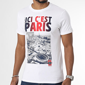 PSG - Tee Shirt Ici C'est Paris P15372C-CL04 Blanc