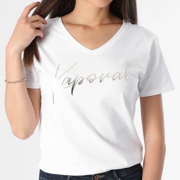 Kaporal - Tee Shirt Col V Femme Essentiel FRANW11 Blanc