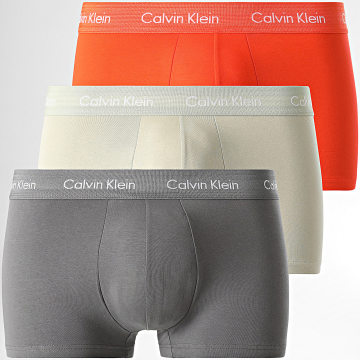 Calvin Klein - Lot De 3 Boxers U2664G Orange Gris Beige