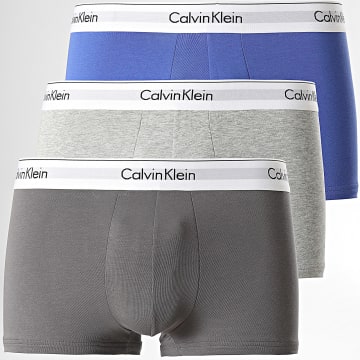 Calvin Klein - Juego de 3 calzoncillos bóxer NB2380A Azul real Gris marengo