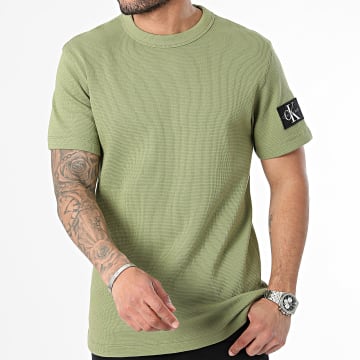 Calvin Klein - Badge Waffle Tee Shirt 3489 Verde caqui