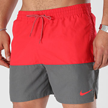 Nike - Pantalones cortos de baño Nessb 451 Rojo Gris Carbón