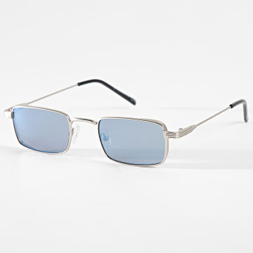 Classic Series - Gafas de sol plateadas con espejo azul