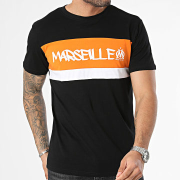 OM - Maglietta da calcio Marsiglia M23088C Nero Arancione Bianco