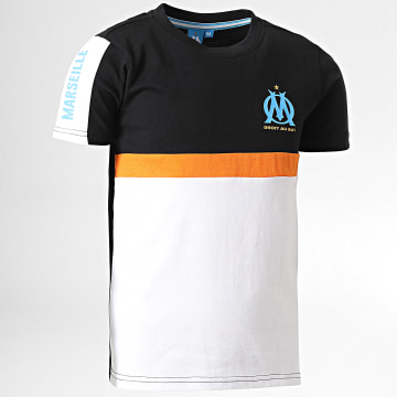 OM - Maglietta da bambino dell'Olympique De Marseille M23107C Nero Bianco Arancione