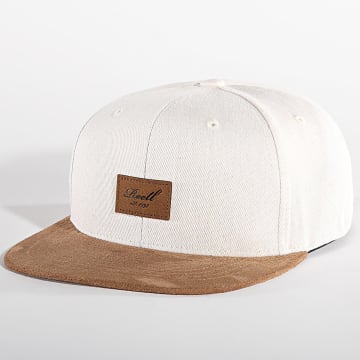 Reell Jeans - Cappello Snapback in pelle scamosciata Beige Camel